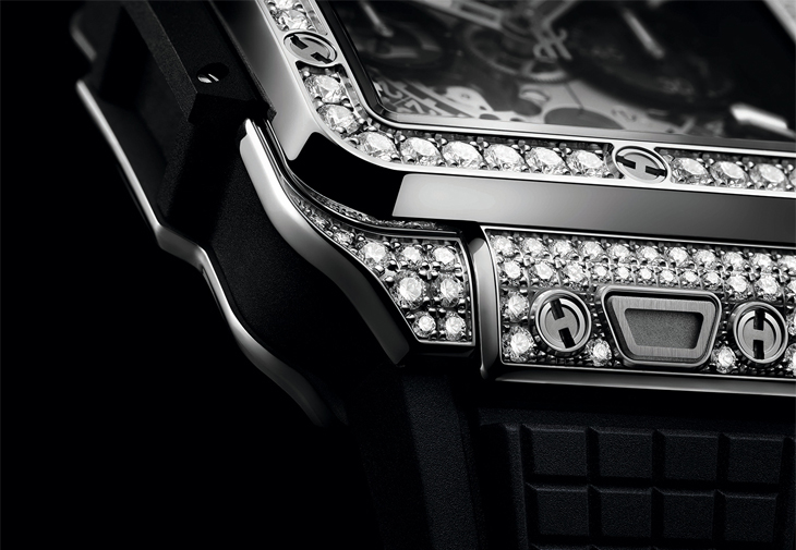 宇舶HUBLOT Square Bang Unico鑲鑽計時碼錶