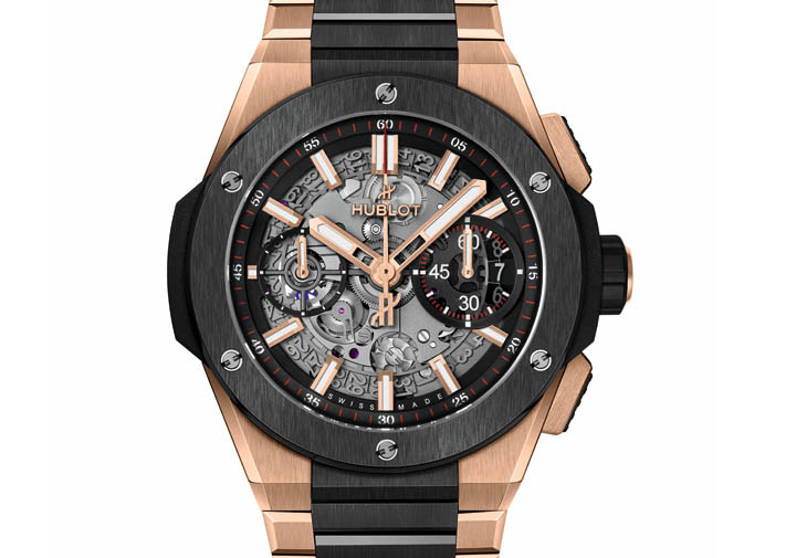 HUBLOT Big Bang Integrated皇金陶瓷鍊帶計時碼錶