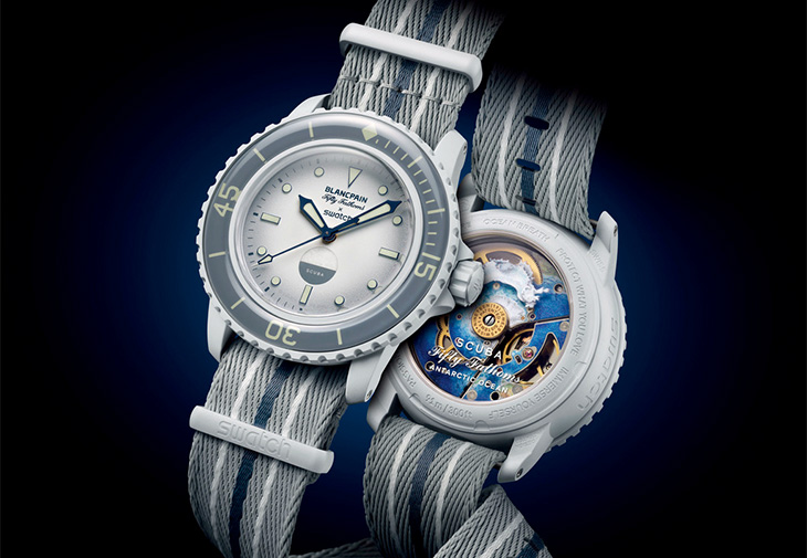 BLANCPAIN x SWATCH Bioceramic Scuba Fifty Fathoms Antarctic Ocean腕錶