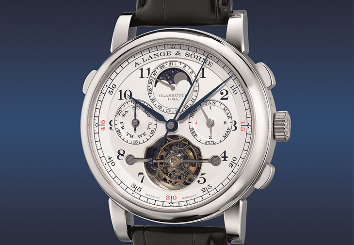 朗格「Tourbograph Perpetual Pour le Mérite」限量版鉑金萬年曆芝麻鏈陀飛輪腕錶