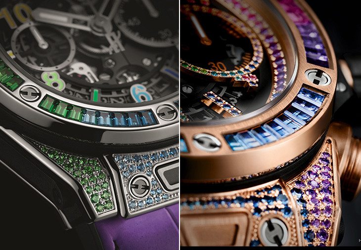 宇舶HUBLOT Big Bang Unico彩虹寶石計時碼錶