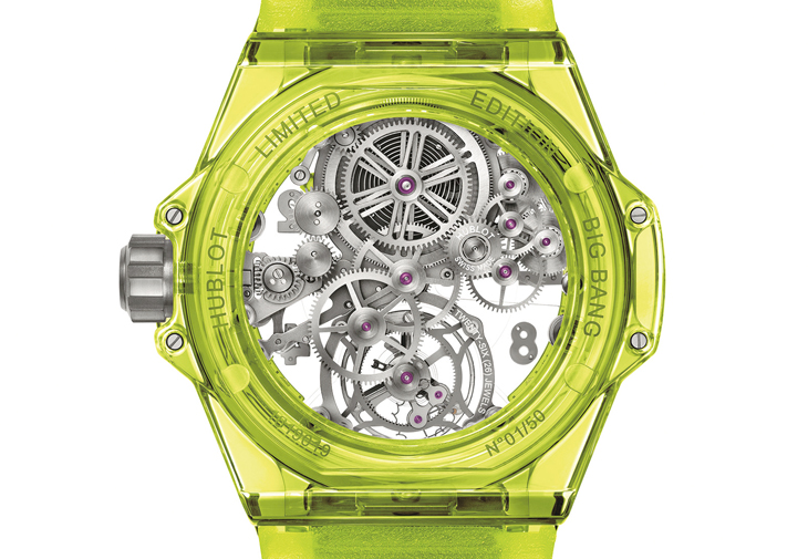 宇舶HUBLOT Big Bang陀飛輪螢光黃SAXEM腕錶