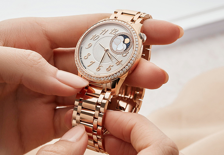 江詩丹頓VACHERON CONSTANTIN Égérie粉紅金月相腕錶