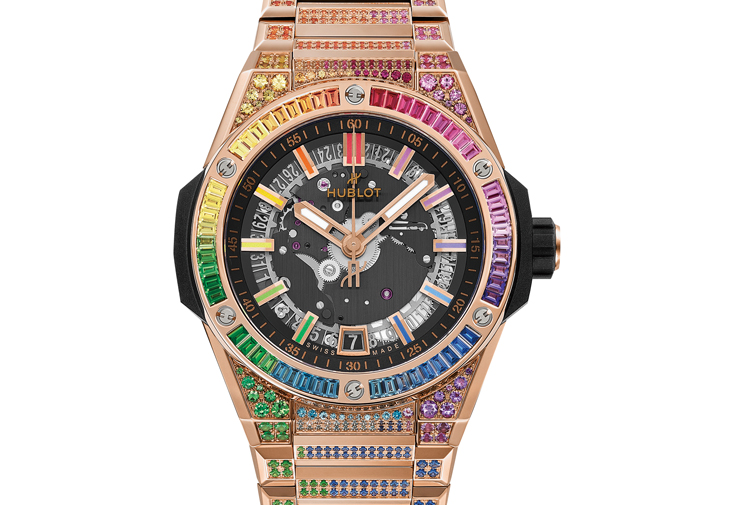 宇舶HUBLOT Big Bang Integrated Time Only皇金彩虹鍊帶腕錶
