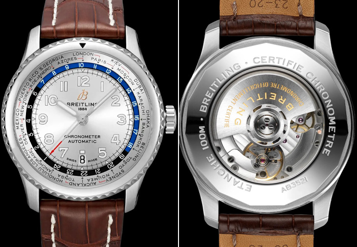 BREITLING百年靈Aviator 8 B35 Automatic Unitime 43世界時區腕錶