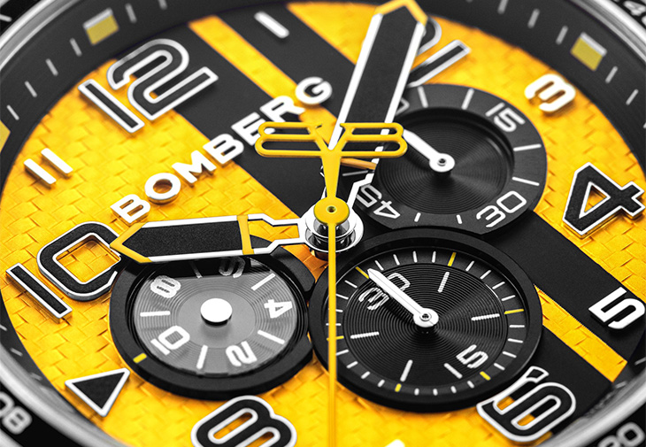BOMBERG炸彈錶Bolt-68閃電黃賽車計時碼錶