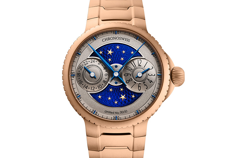 CHRONOSWISS瑞寶Pulse GMT Enamel Sky Gold