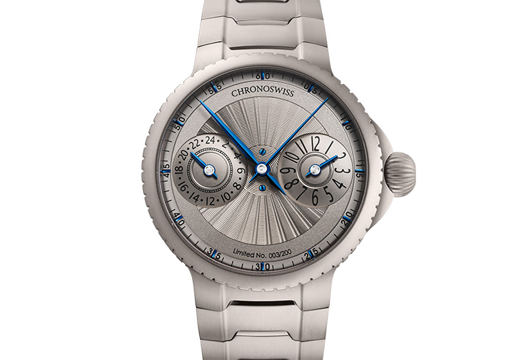 CHRONOSWISS瑞寶Pulse GMT Silver Guilloché