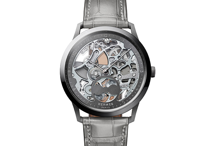 愛馬仕HERMÈS Slim d’Hermès Squelette Lune鏤空月相腕錶