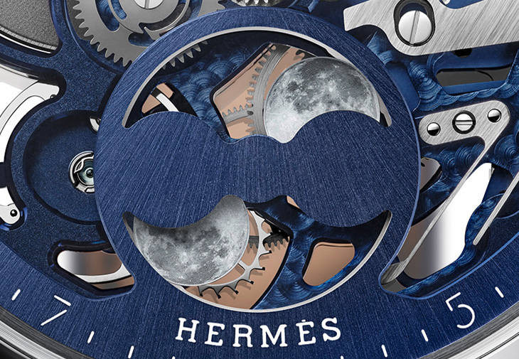HERMÈS愛馬仕Slim d’Hermès Squelette Lune鏤空月相腕錶