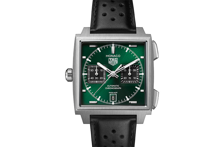 泰格豪雅 TAG HEUER Monaco左冠計時腕錶 賽車綠
