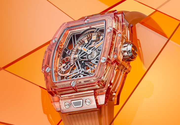 HUBLOT宇舶Spirit Of Big Bang 冰橙藍寶石陀飛輪自動上鏈腕錶