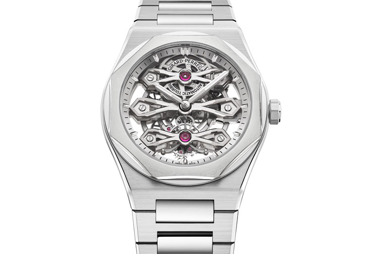 GIRARD-PERREGAUX 芝柏表Laureato桂冠系列三金橋陀飛輪腕錶