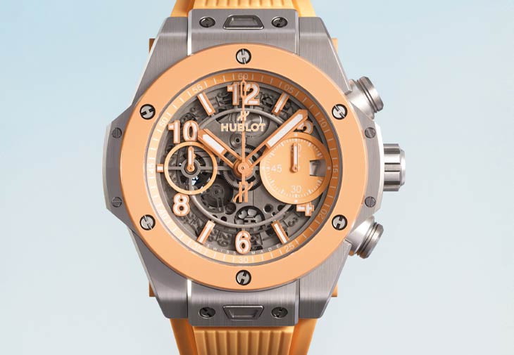 HUBLOT宇舶Big Bang 暮光橙系列鈦金陶瓷計時碼錶