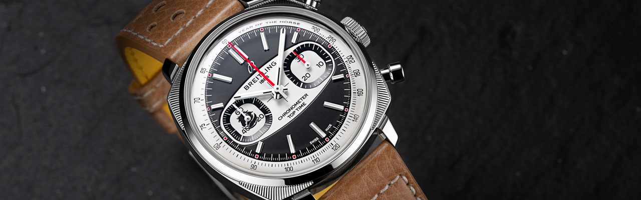 BREITLING百年靈Top Time B01 Shadow Rider 夜影黑駒馬年限量版計時腕錶