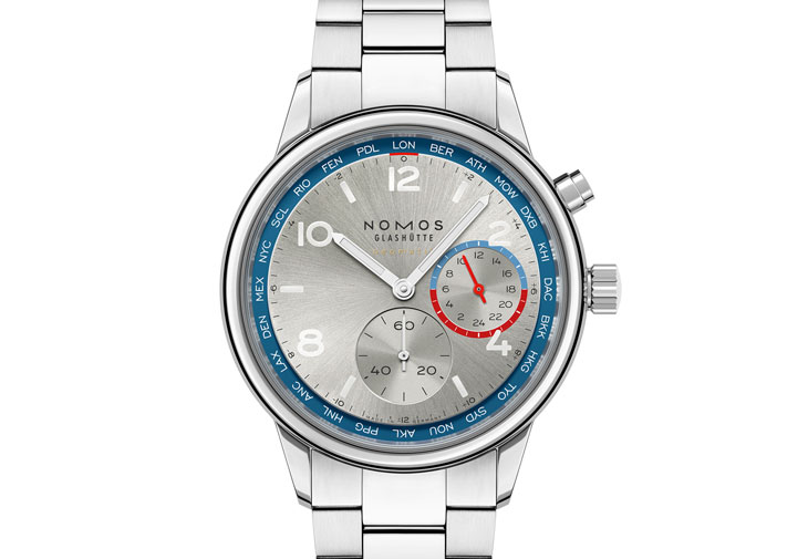 NOMOS Club Sport neomatik Worldtimer silver
