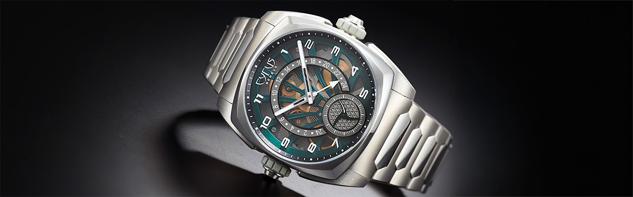 CYRUS賽瑞錶KLEPCYS GMT Palm Green Titanium Bracele