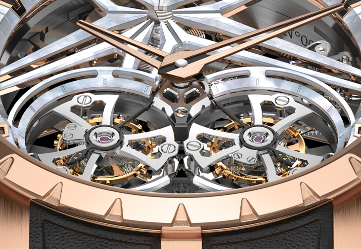 ROGER DUBUIS 羅杰杜彼Excalibur王者系列雙飛行陀飛輪珍珠母貝限量腕錶