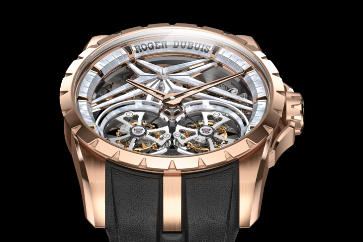 光影、鏤空與雙陀飛輪的華麗交鋒！ROGER DUBUIS王者系列雙飛行陀飛輪珍珠母貝限量腕錶