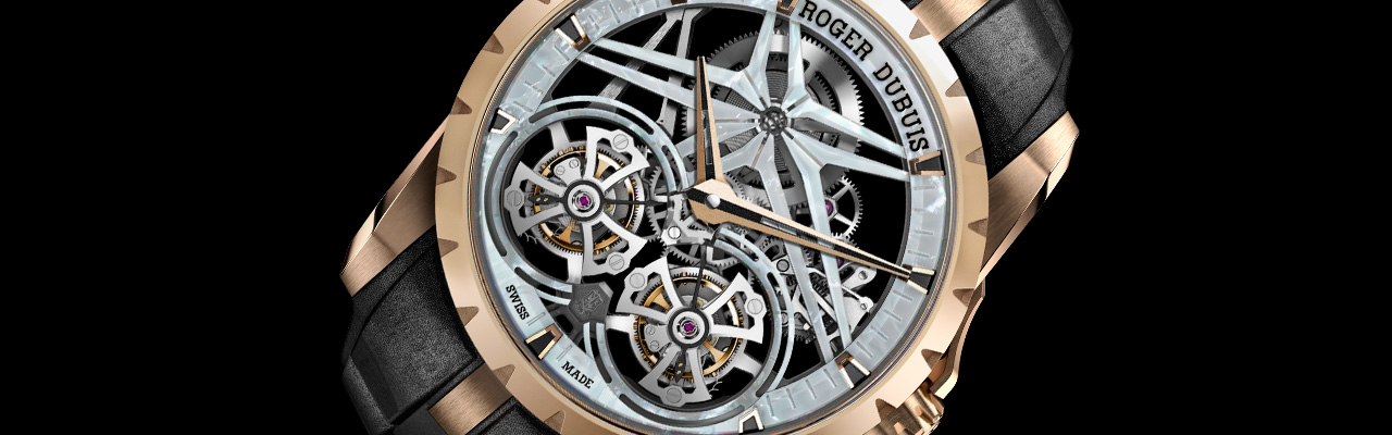 ROGER DUBUIS 羅杰杜彼Excalibur王者系列雙飛行陀飛輪珍珠母貝限量腕錶
