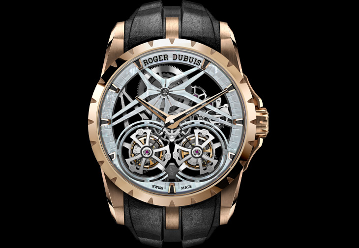 ROGER DUBUIS 羅杰杜彼Excalibur王者系列雙飛行陀飛輪珍珠母貝限量腕錶