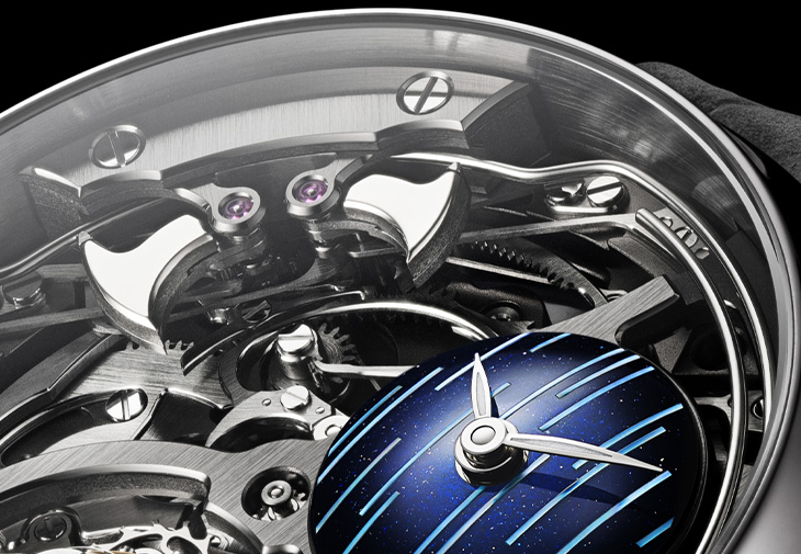亨利慕時H. MOSER & CIE.勇創者三問報時圓柱陀飛輪鏤空Cosmic Rain腕錶