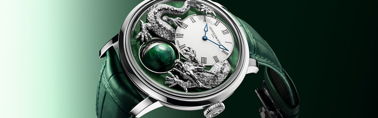 ARNOLD & SON亞諾錶Luna Magna Platinum Dragon Verdite