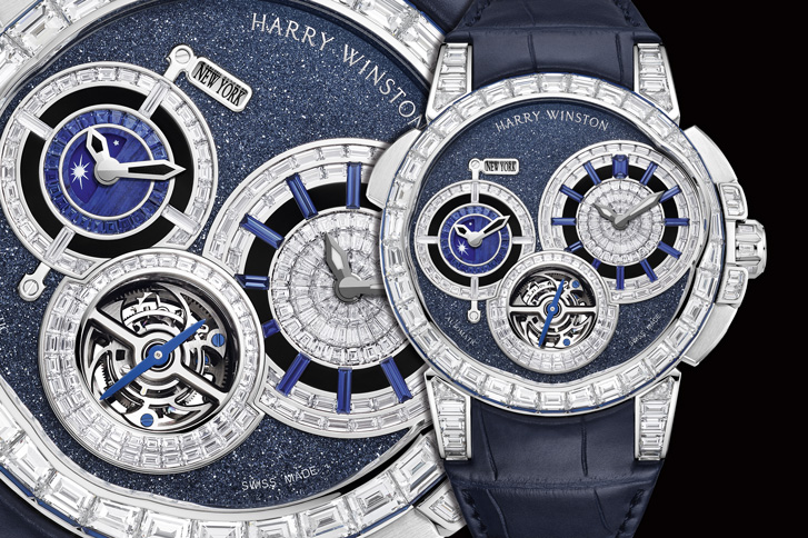 藍色釕晶美如星夜！HARRY WINSTON Ocean Tourbillon GMT Worldtimer
