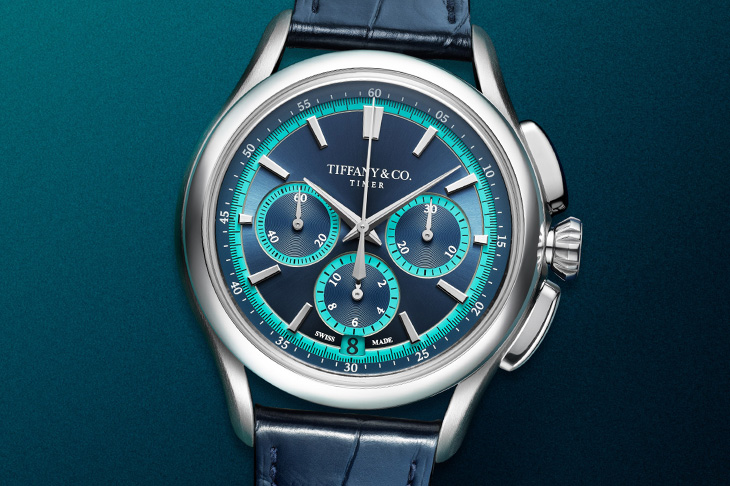 慶祝蒂芙尼首款計時碼錶 160 週年，TIFFANY & CO.  Tiffany Timer鈦金屬錶殼、鉑金錶圈限量版計時腕錶
