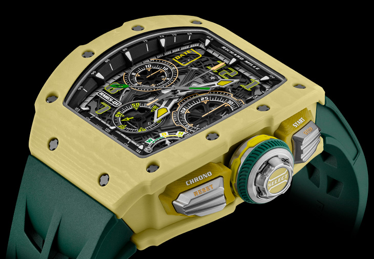 RICHARD MILLE RM 65-01 ⾃動上鍊雙秒追針計時碼錶沙⾊Quartz TPT⽯英纖維款