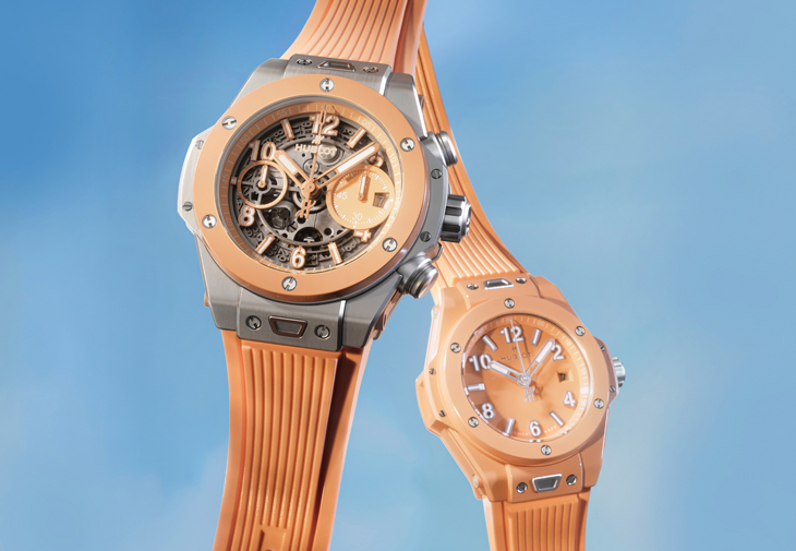 HUBLOT宇舶Big Bang暮光橙鈦金陶瓷計時碼錶 Big Bang暮光橙陶瓷三針腕錶