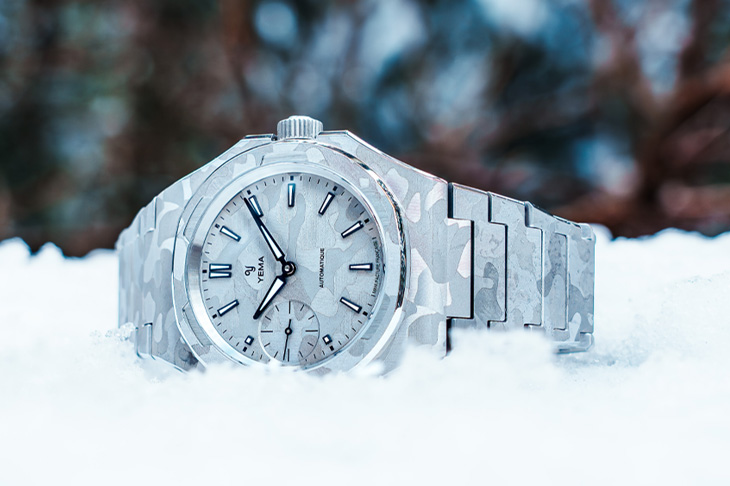 雷射雪地迷彩的低調宣言，YEMA Wristmaster Slim Camo CMM.29 