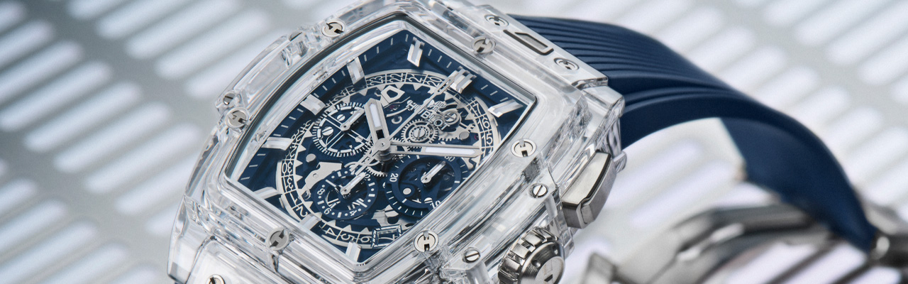 HUBLOT宇舶Spirit of Big Bang 冰川藍寶石計時碼錶