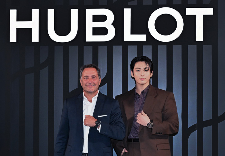 HUBLOT宇舶錶全球品牌大使Jung Kook  宇舶執行長 Julien Tornare  Big Bang Reloaded 魔力金計時碼錶