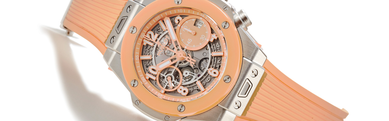 HUBLOT宇舶Big Bang暮光橙鈦金陶瓷計時碼錶