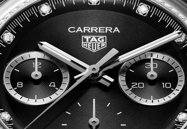 TAG HEUER泰格豪雅Carrera計時腕錶黑面鑲鑽款