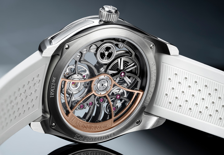 H. MOSER & CIE.亨利慕時開拓者圓柱陀飛輪鏤空砂金石腕錶Saquon Barkley特別版