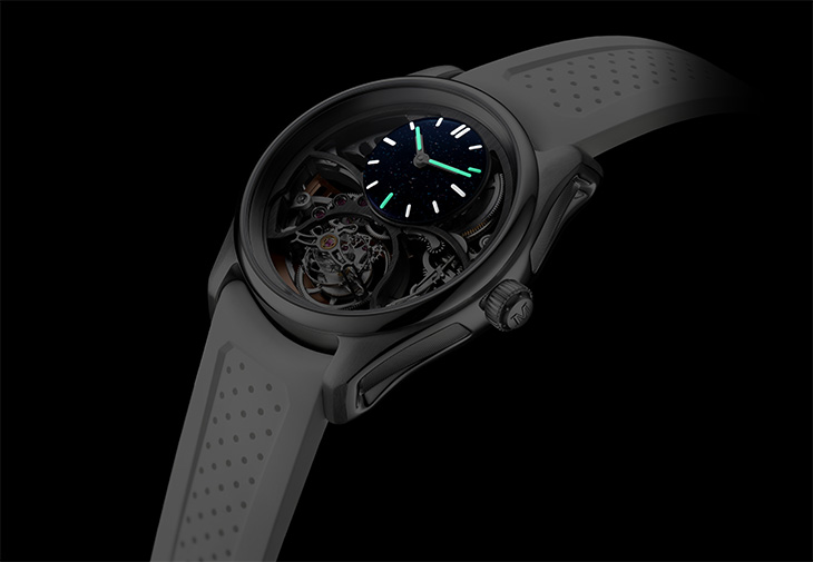 H. MOSER & CIE.亨利慕時開拓者圓柱陀飛輪鏤空砂金石腕錶Saquon Barkley特別版