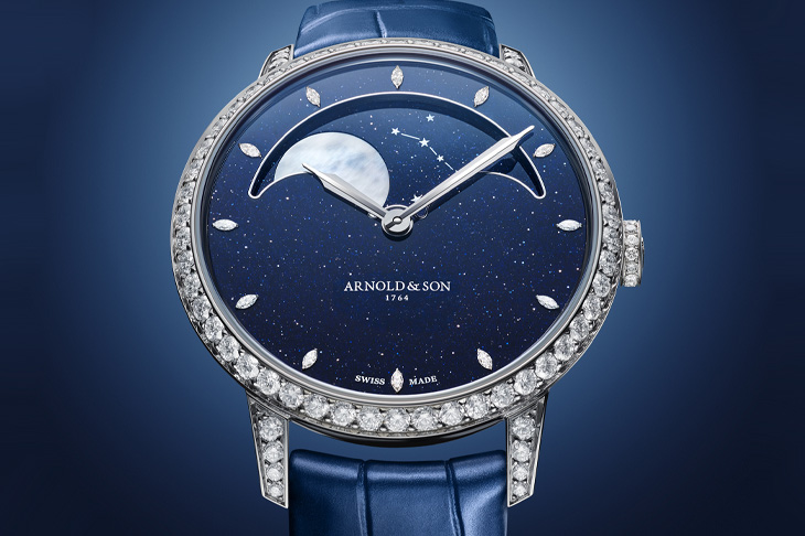 以珍珠母貝綻放月色光輝／ARNOLD & SON全新亮相Perpetual Moon 38白金月相腕錶