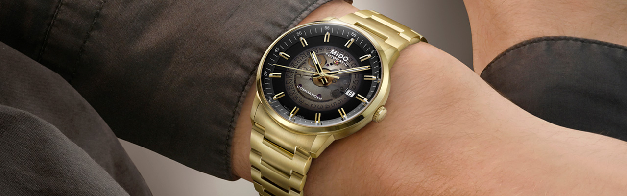 MIDO美度錶Commander Gradient金色腕錶