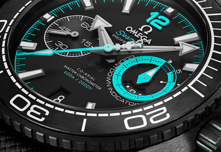 歐米茄OMEGA海馬Planet Ocean 600米系列同軸擒縱45.5毫米大師天文台計時腕錶（ETNZ Deep Black腕錶）