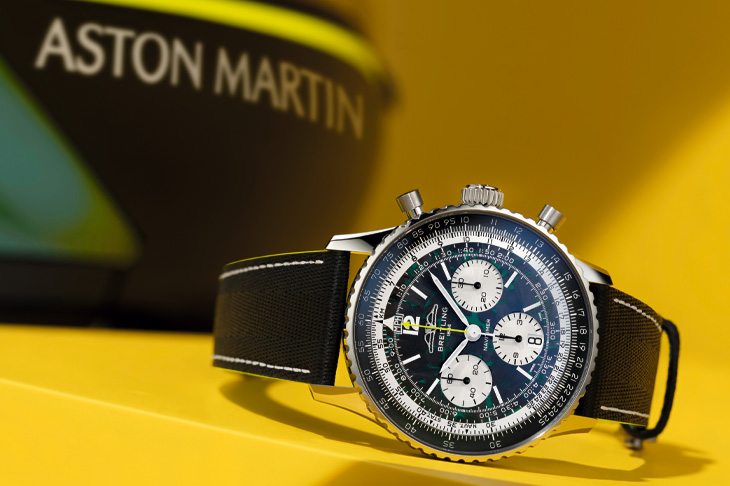 BREITLING百年靈Navitimer B01 Chronograph 43 Aston Martin Aramco Formula One™ Team聯名腕錶