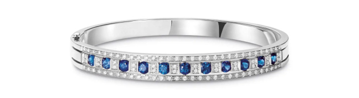 戴美安妮DAMIAN Belle Époque美好年代系列18K白金藍寶石多鑽手環