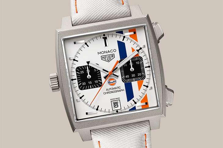 TAG Heuer泰格豪雅Monaco x GULF計時腕錶白色限量版