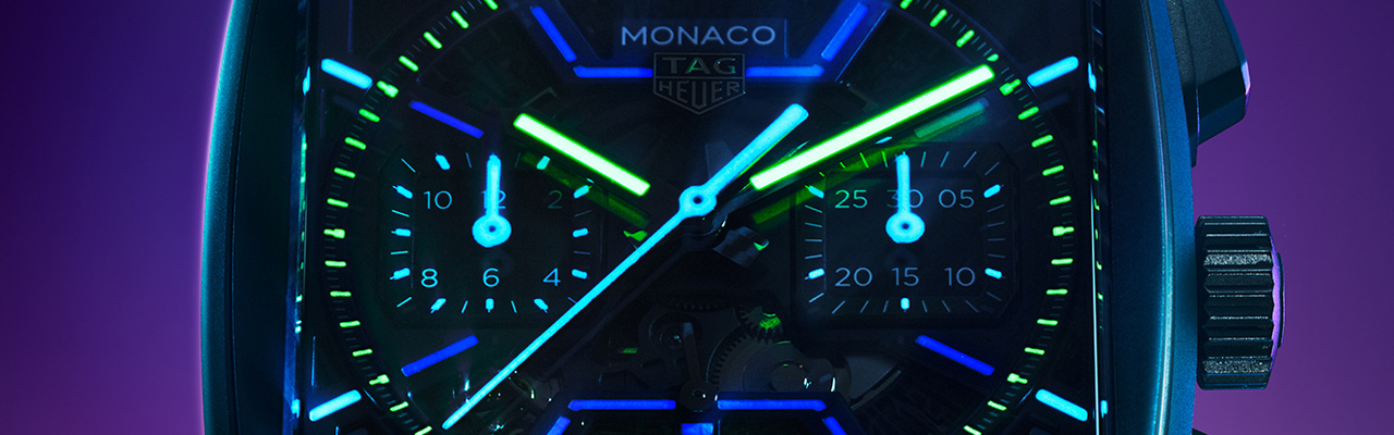TAG Heuer泰格豪雅Monaco鏤空計時腕錶電光紫限量版
