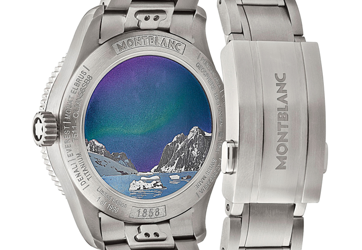 MONTBLANC 1858系列Geosphere世界時間零氧腕錶南極探險限量款1990