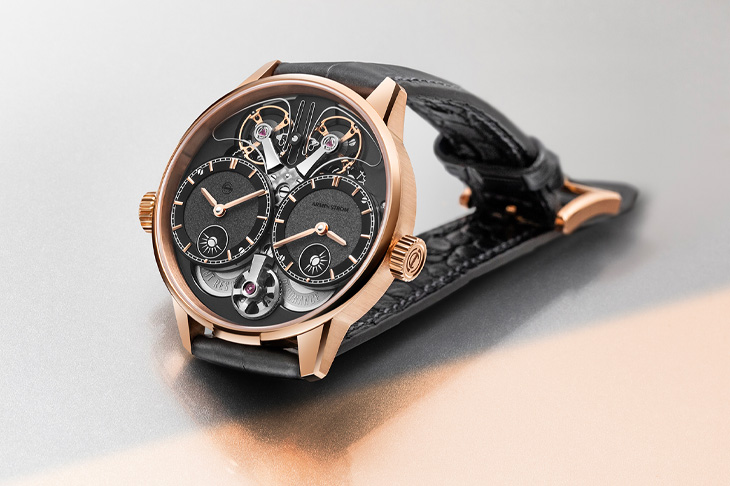 跨時區共振／ARMIN STROM雙時區GMT共振玫瑰金腕錶