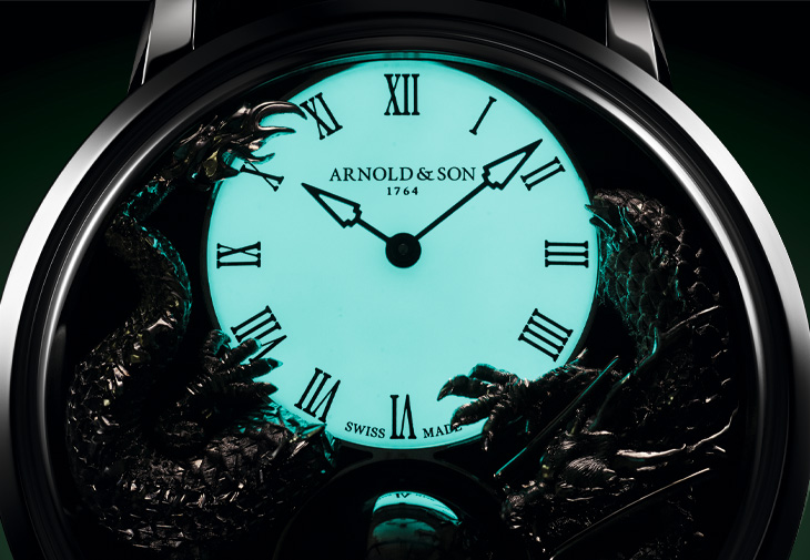 ARNOLD & SON亞諾錶Luna Magna Platinum Dragon Verdite月相腕錶
