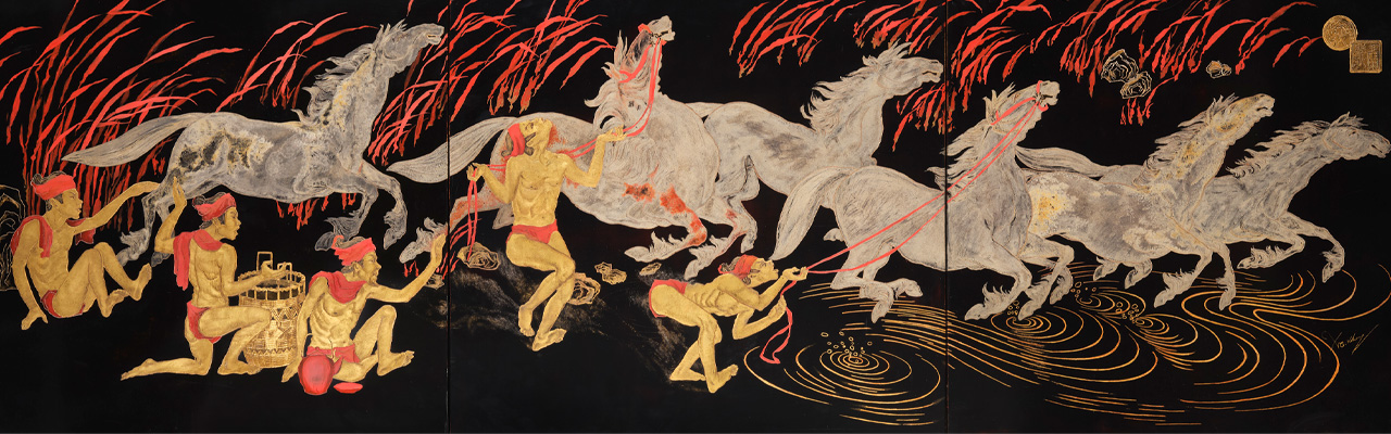 邦瀚斯BONHAMS阮康《牧馬圖》Nguyen Khang, Horse Herders