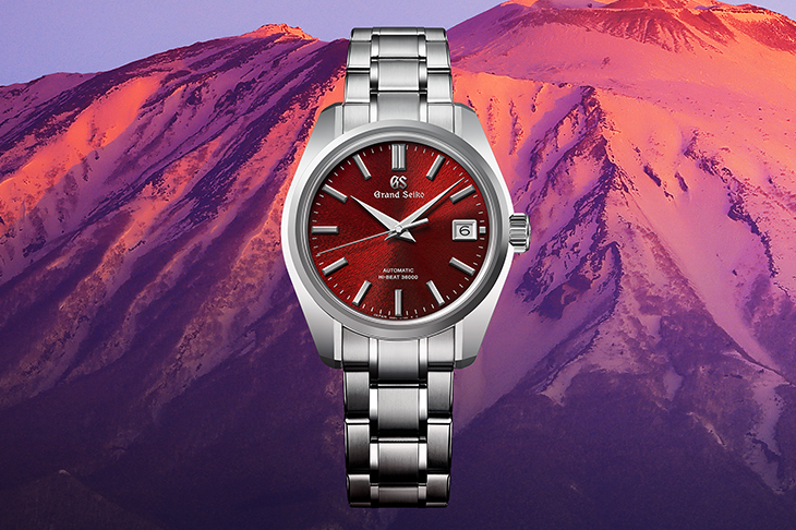 岩手山的緋紅晨曦 GRAND SEIKO 44GS白鋼腕錶SBGH345